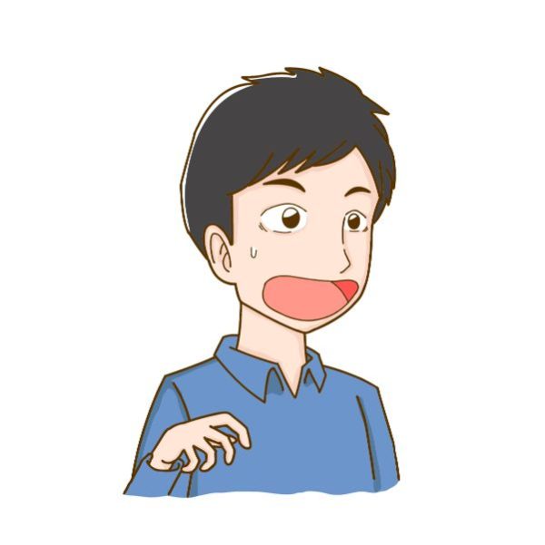 男性驚き顔